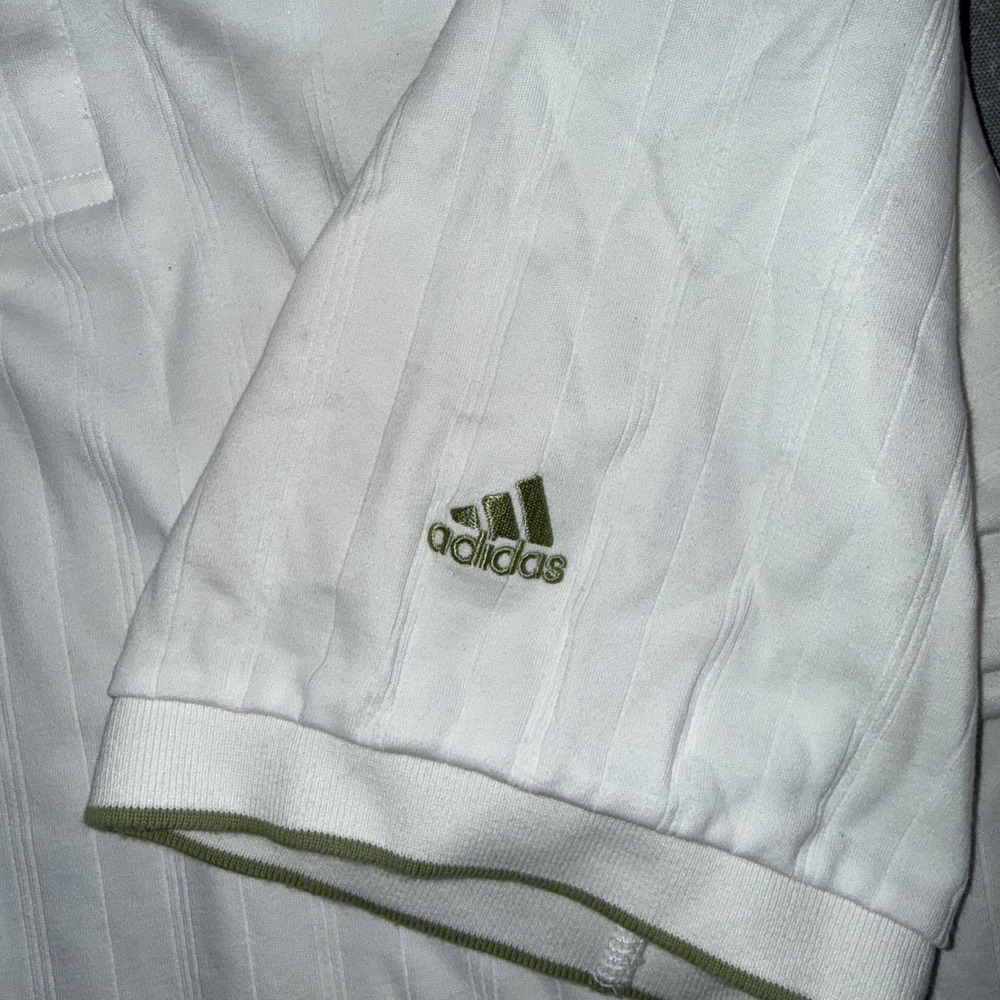 Adidas Garland Golf Polo Shirt Mens XL White Climalite Striped Performance - Picture 8 of 10